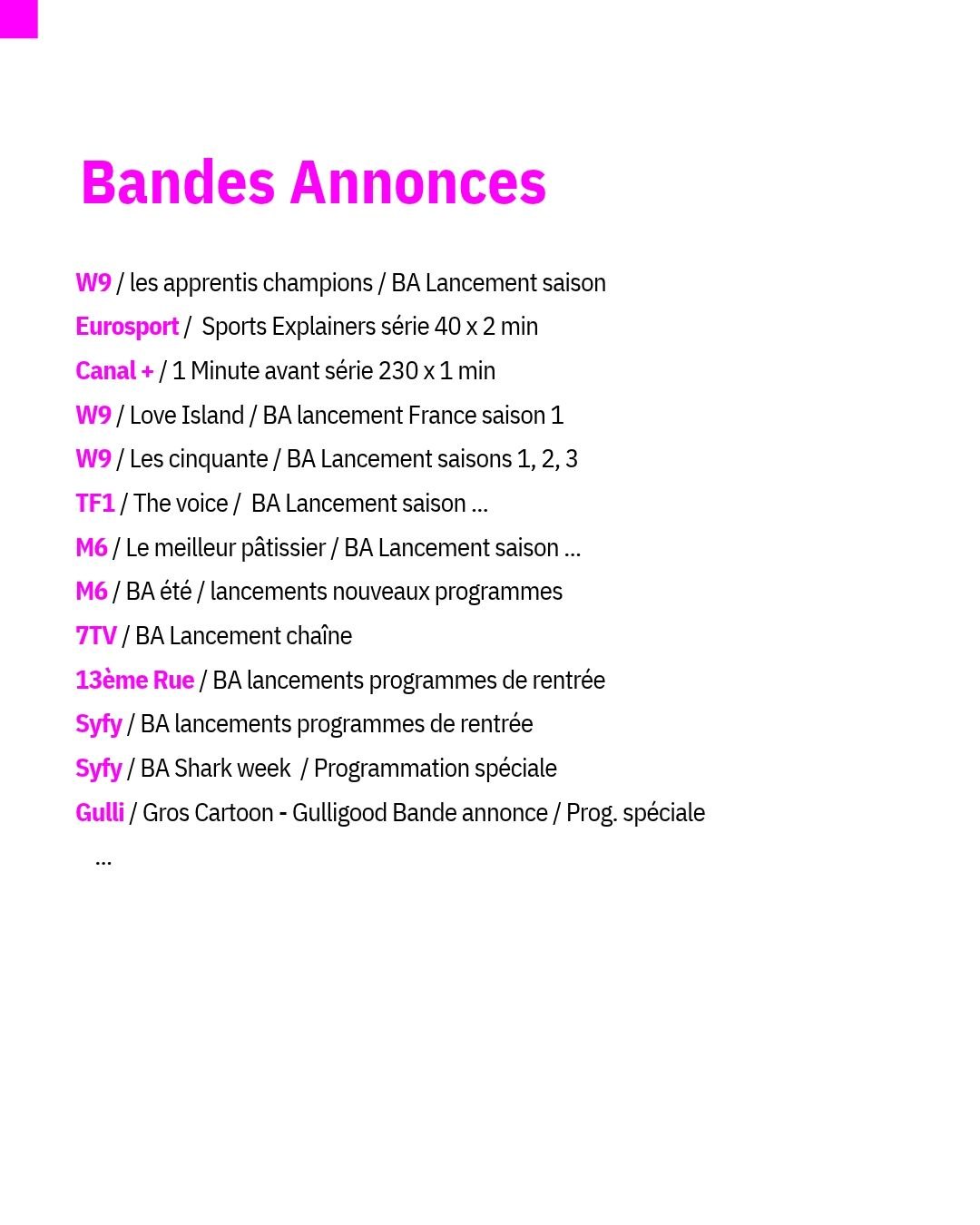 Bandes-annonces