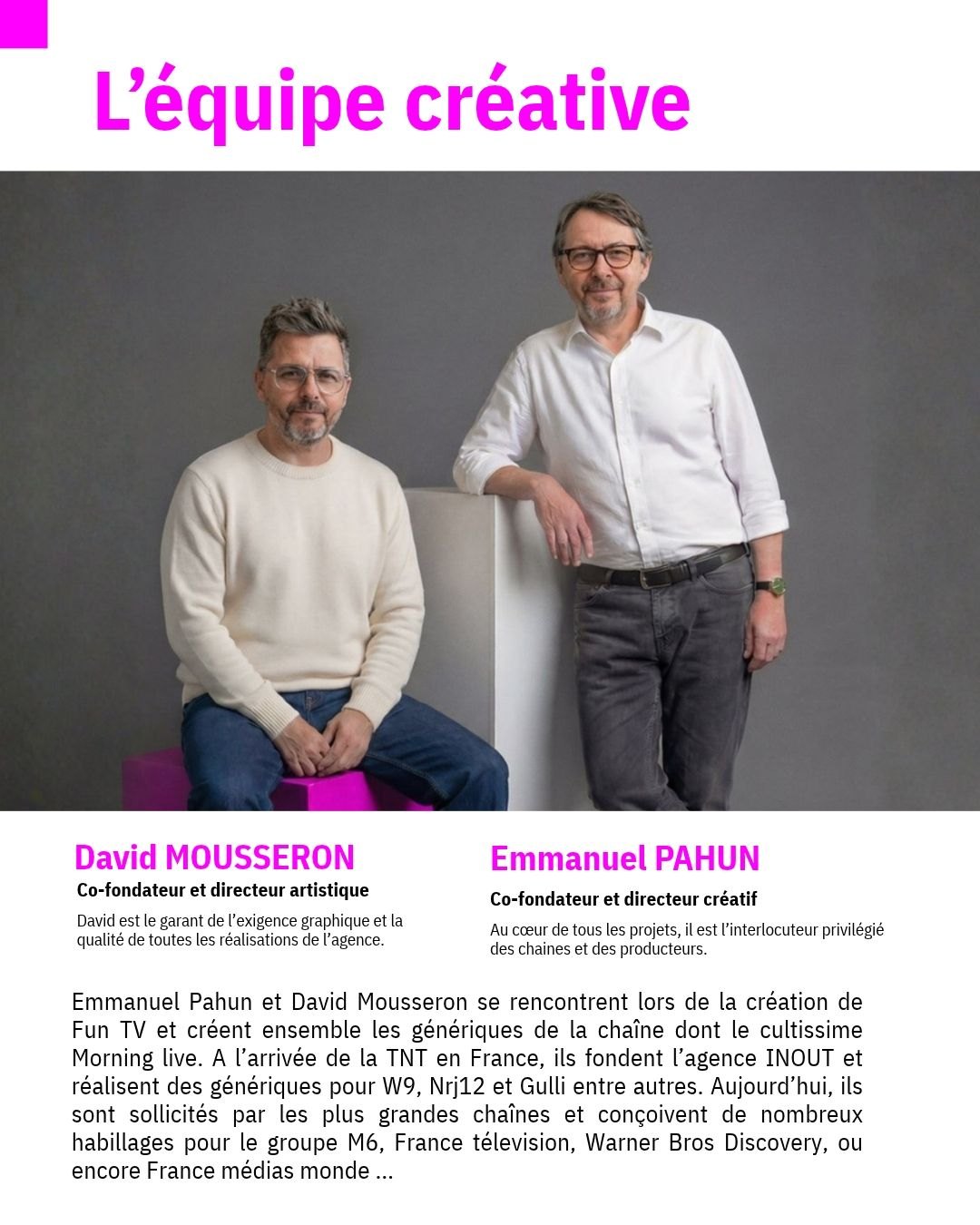L'équipe créative : Emmanuel Pahun et David Mousseron